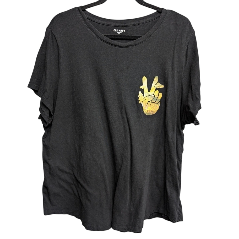 Old Navy Everywear Black Nature Peace Sign XXL